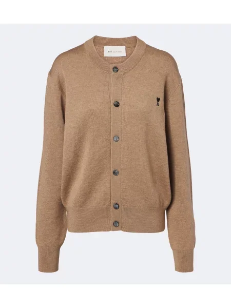 Cardigan Ami Paris de lână maro