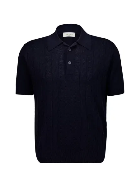 Tricou polo Piacenza Cashmere din cașmir albastru