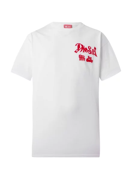 DIESEL Tricou albastru deschis / roșu intens / negru alb