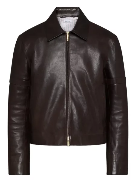 Geanta de piele Thom Browne maro