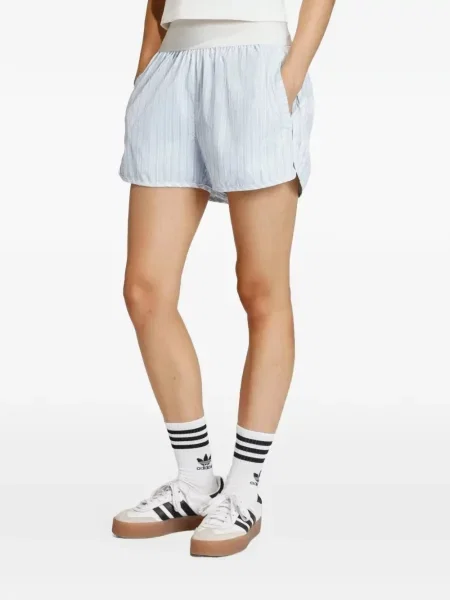 Csíkos puplin rövidnadrág Adidas fehér