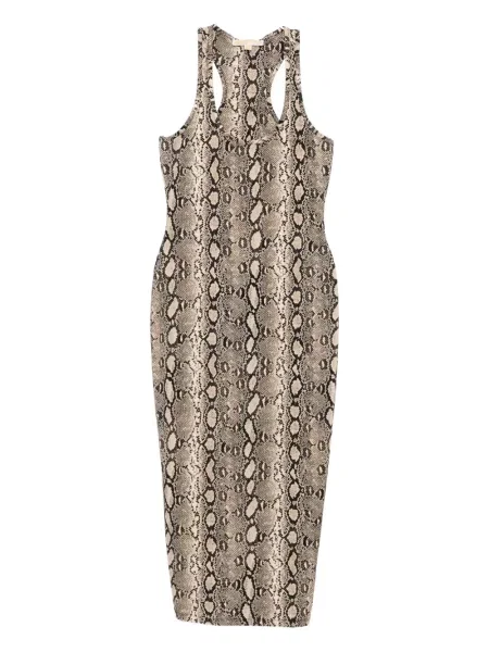 Rochie Michael Kors cu imagine cu model piele de șarpe de costum negru