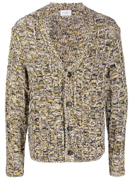 Cardigan Ferragamo tricotate cu decolteu în V chunky galben