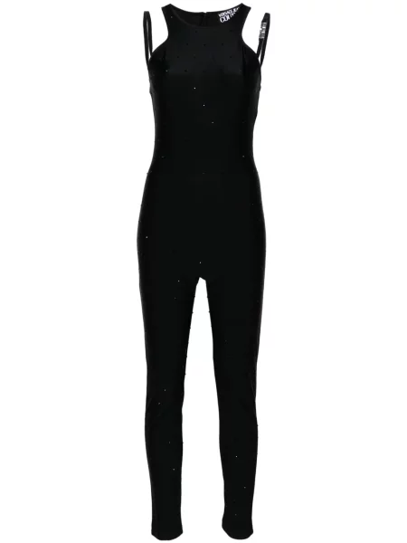 Salopetă de blugi Versace Jeans Couture cu gât halter negru
