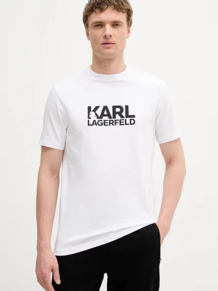 Тениска Karl Lagerfeld с принт бяло
