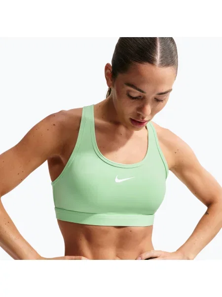 Biustonosz treningowy Nike Swoosh cucumber calm/white biały