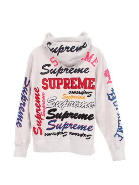 Hanorac cu glugă Supreme cu imagine gri