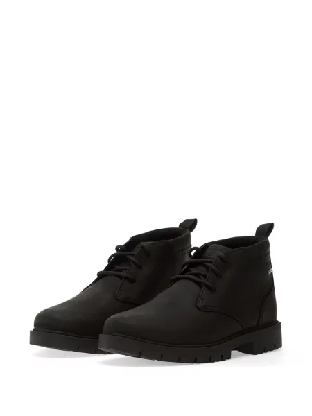 Šněrovací kožené polokozačky Clarks černé