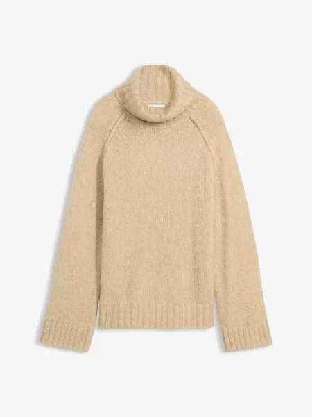 Gruby sweter oversize beżowy