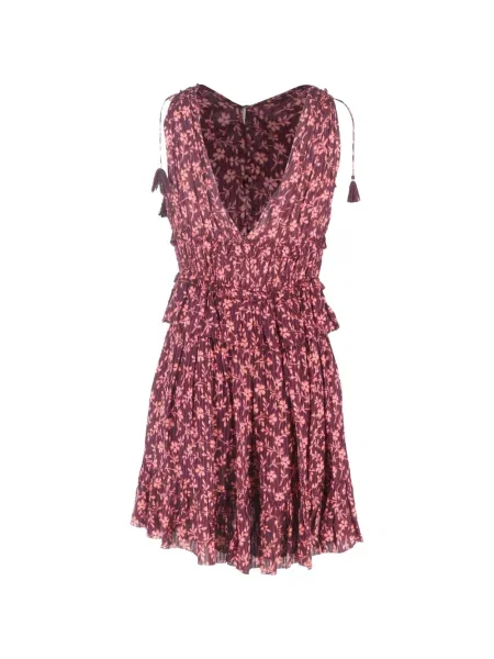 Rochie mini Ulla Johnson cu model floral cu imagine de costum roșu