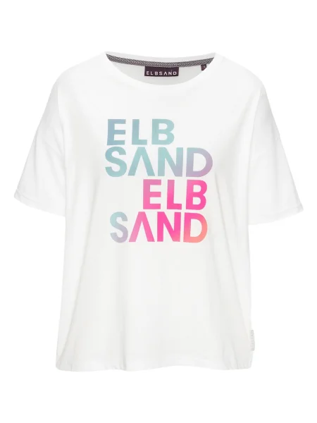 Elbsand Tricou albastru deschis / roz alb