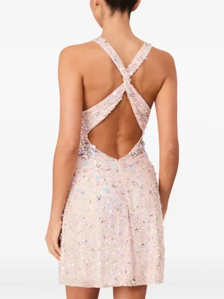 Rochie mini Jenny Packham cu decolteu în V roz