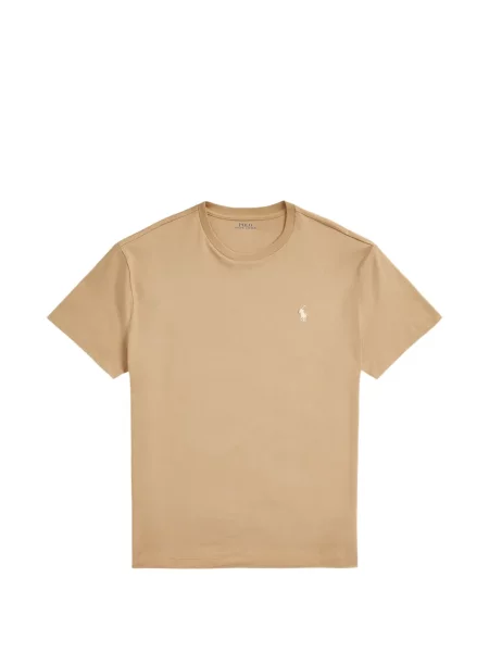 Tricou polo Polo Ralph Lauren cu glugă cu blană cu broderie roșu