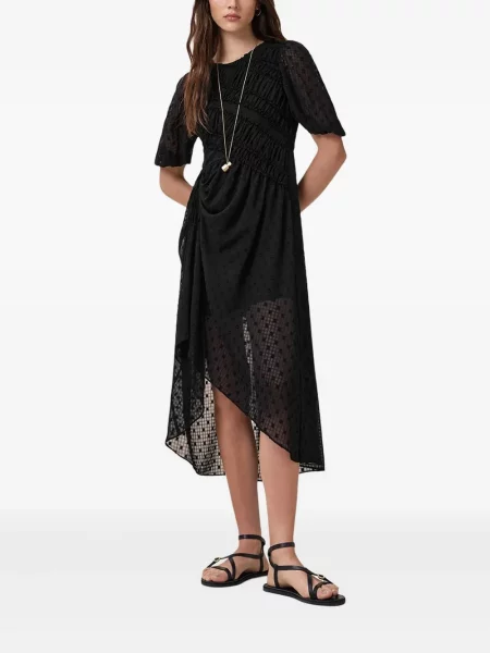Костюм миди рокля Allsaints до коляното черно