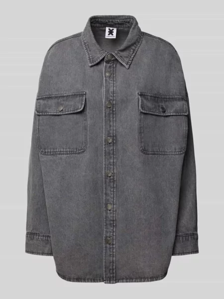 Kurtka koszulowa o kroju oversized z na piersi Karo Kauer
