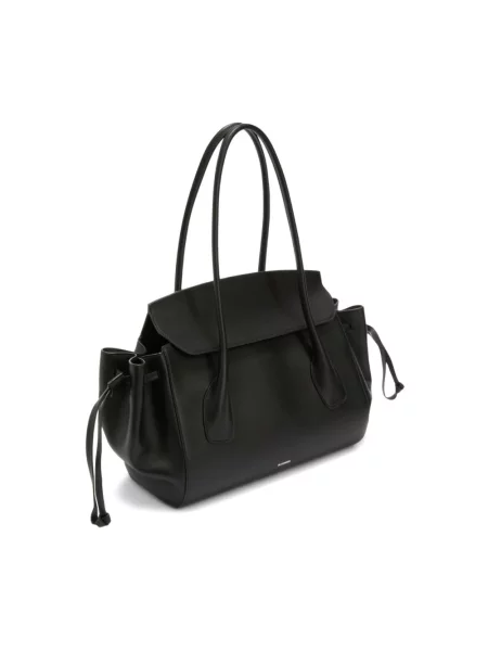 Mała torebka skórzana Jil Sander skórzana czarna