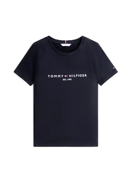 Tommy Hilfiger T-Shirt Heritage C-Nk Σκούρο μπλε Regular Fit λευκό