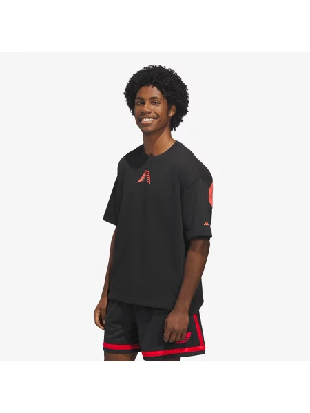 T-shirt adidas Anted Tee Black/ Solid Red XL μαύρο