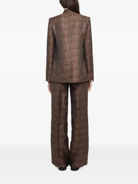 Kołnierzykowy marynarka Zadig&voltaire z nadrukiem z wzorem paisley brązowa