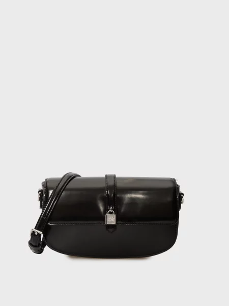 Кожаная сумка Karl Lagerfeld K/Autograph с автографом черная