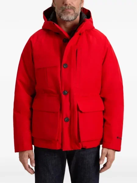 Geacă parka Woolrich cu glugă roșu