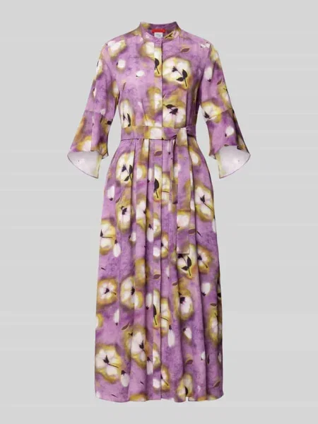 Sukienka midi z wiązanym paskiem model ‘Esperto’ Max&co. fioletowa