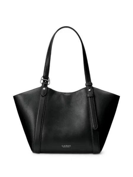 Geantă shopper Lauren Ralph Lauren din piele cu imagine negru