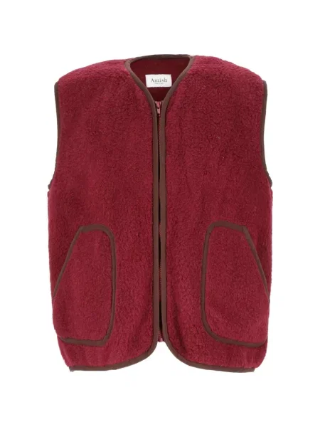 Vestă Amish din fleece roșu