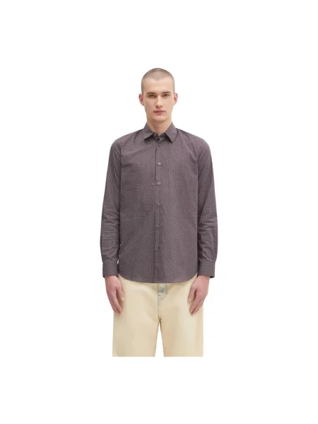Paul Smith koszula 0 bordowy regular z kołnierzykiem klasycznym fioletowa