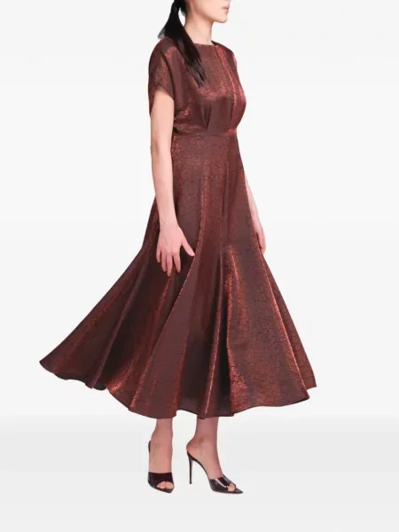 Rochie midi Baruni evazată maro