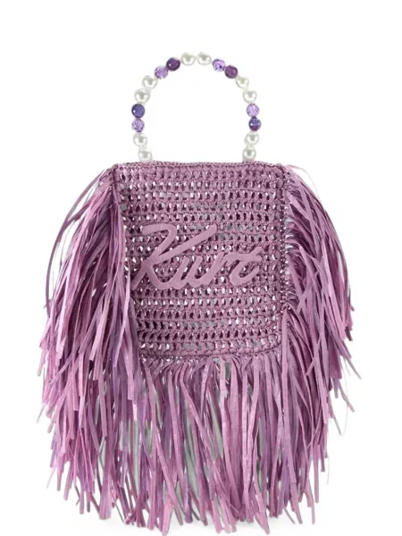 Geantă shopper Kurt Geiger London cu franjuri violet