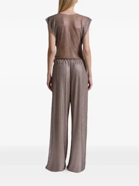 Pantaloni Alberta Ferretti argintiu
