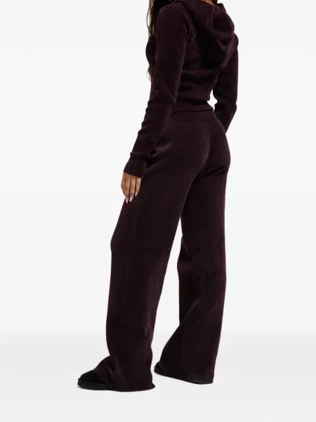 Πλεκτό παντελόνι Juicy Couture με κέντημα μωβ