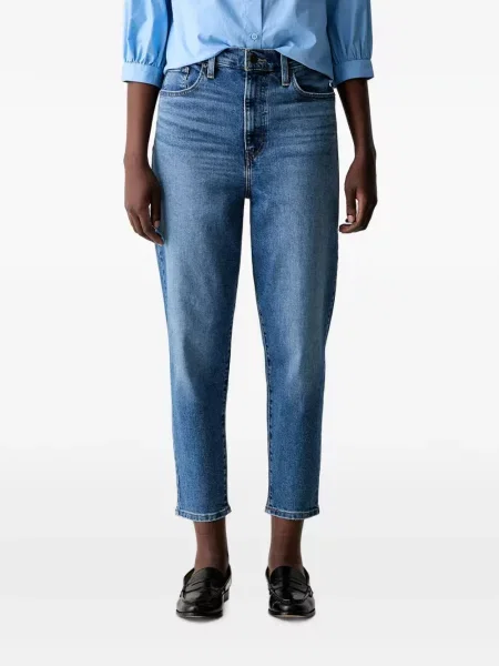 Decupat pantaloni scurți din denim Levi's® zdrențuiți cu talie înaltă albastru