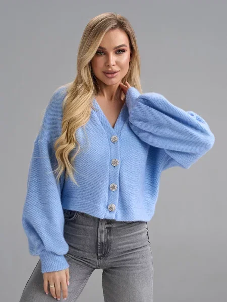 Вовняний Кардиган ISSA Plus блакитний