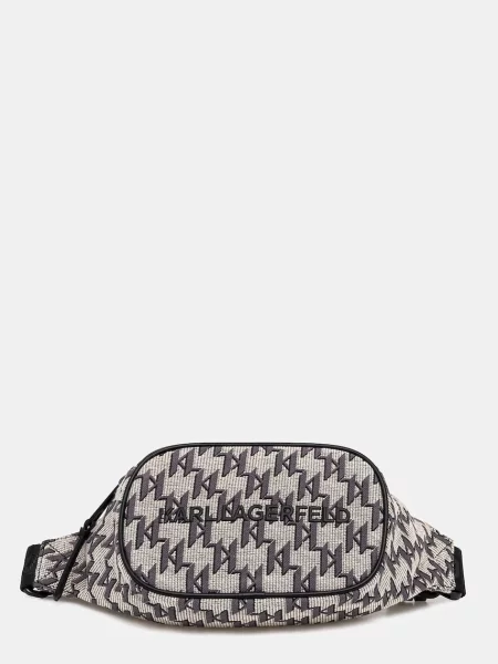 Чанта за кръст Karl Lagerfeld черно бежово