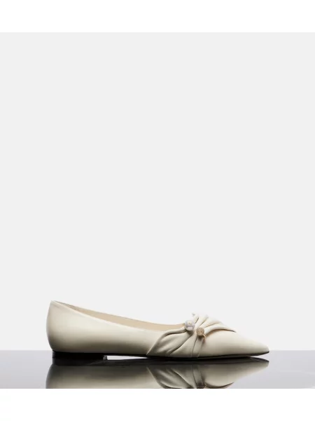 Balerini Jimmy Choo din piele alb