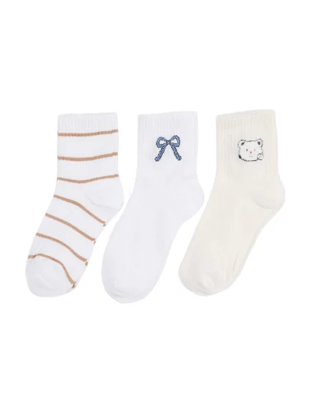 Trendyol Șosete crem / galben pastel / negru alb