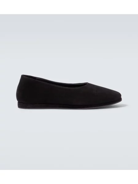 Pantofi loafer Saman Amel din piele de căprioară slip-on negru