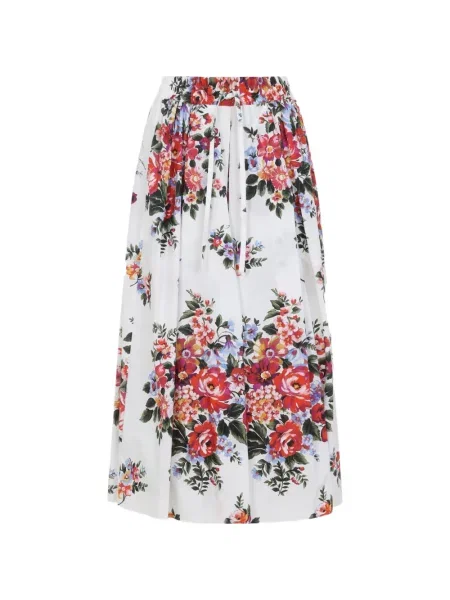 Fustă midi Dolce & Gabbana cu model floral cu imagine până la genunchi alb