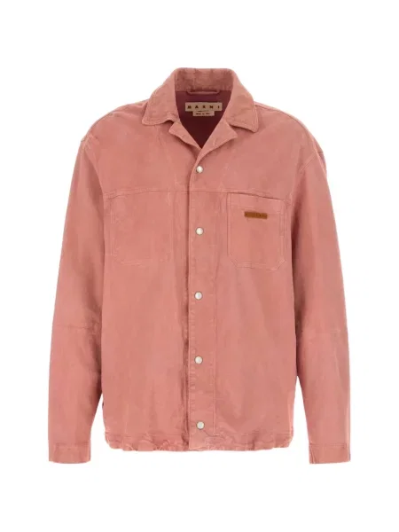 Semišová košile Marni růžová