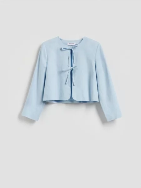 Reserved Жилет для костюма з льону блідо-блакитний блакитний