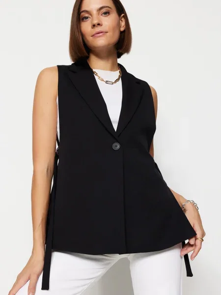 Trendyol Vestă de costum negru