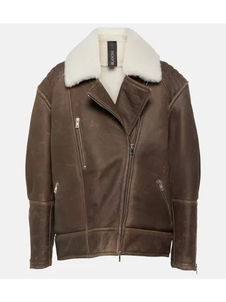 Kurtka skórzana Blancha brązowa