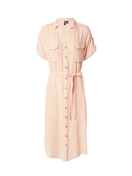 VERO MODA Košilové šaty VMBUMPY oranžová bílá