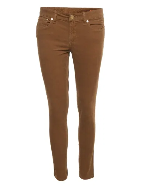 Pantaloni Tory Burch de catifea cord maro