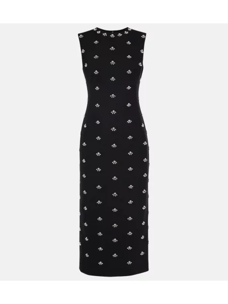 Volnena koktejl obleka Oscar De La Renta črna