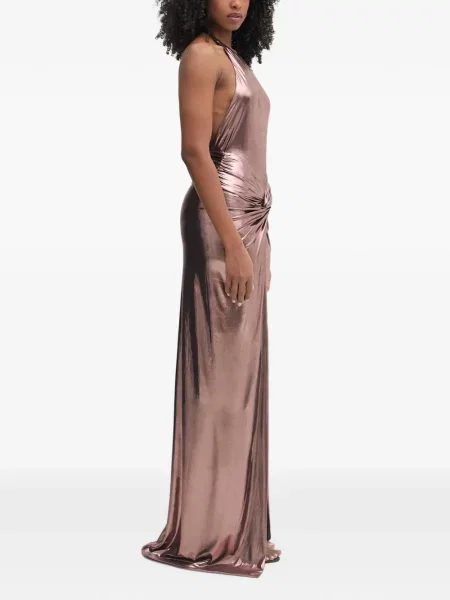 Rochie maxi Retrofete cu gât halter roz