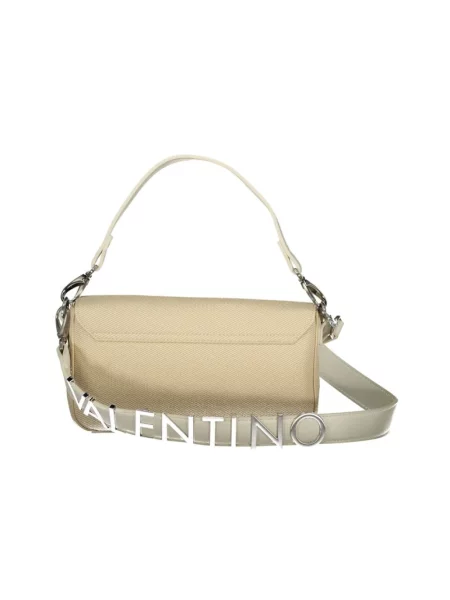 Lniana torebka Valentino Bags biznesowa beżowa