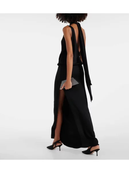 Rochie Christopher Esber drapată cu gât halter negru